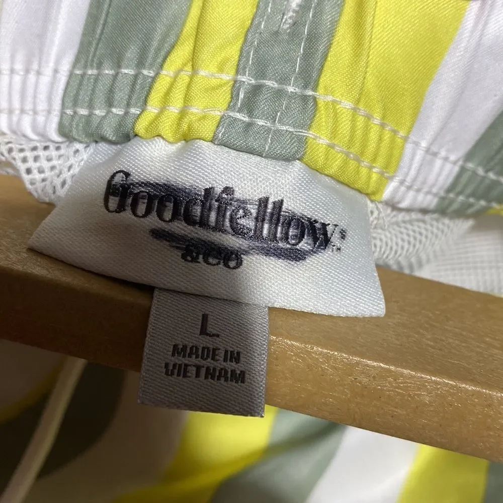 3For$20 Men's GoodFellow Yellow Strips Swim Trunks size Large